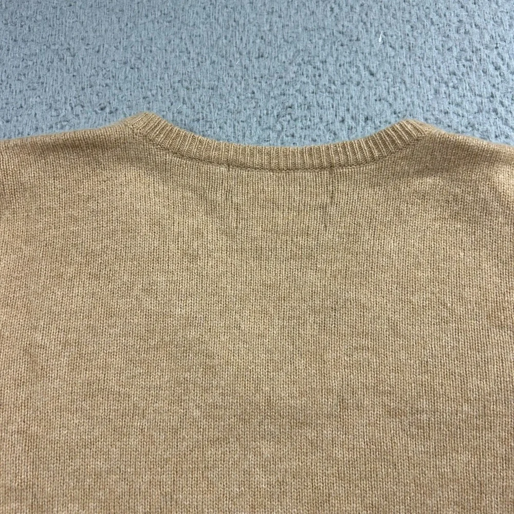 Polo Ralph Lauren Sweater Mens Large Brown 100% Lambswool V Neck Preppy